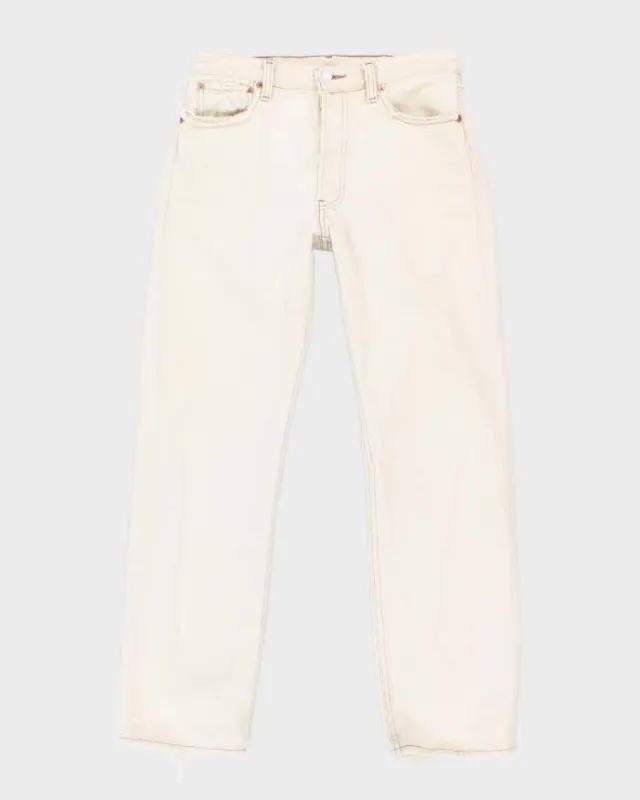 Vintage 90s Levi's 501 Distressed Cream Jeans - W30 L30 sold by Rokit