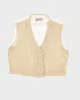 Womens Beige and White Crochet Vest - S sold by Rokit