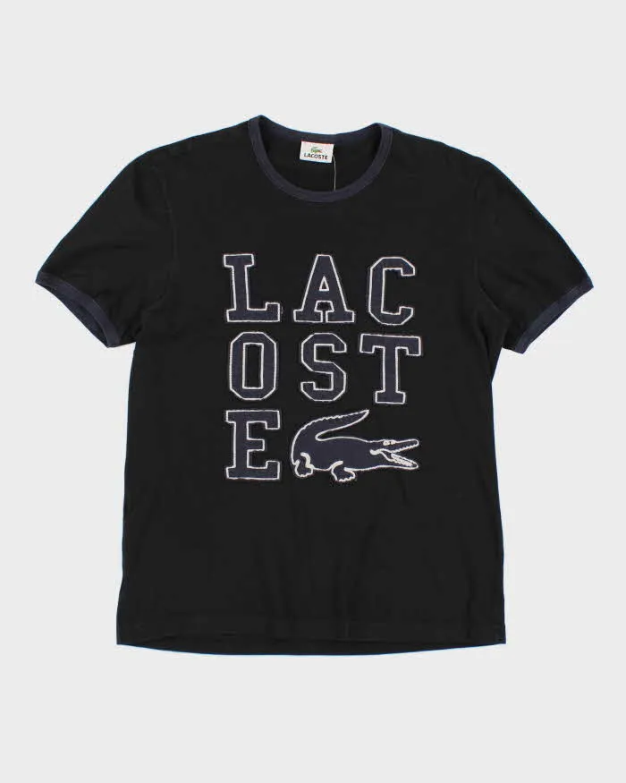 Vintage Lacoste Spell Out Navy T-Shirt - S sold by Rokit
