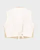Womens Beige and White Crochet Vest - S sold by Rokit