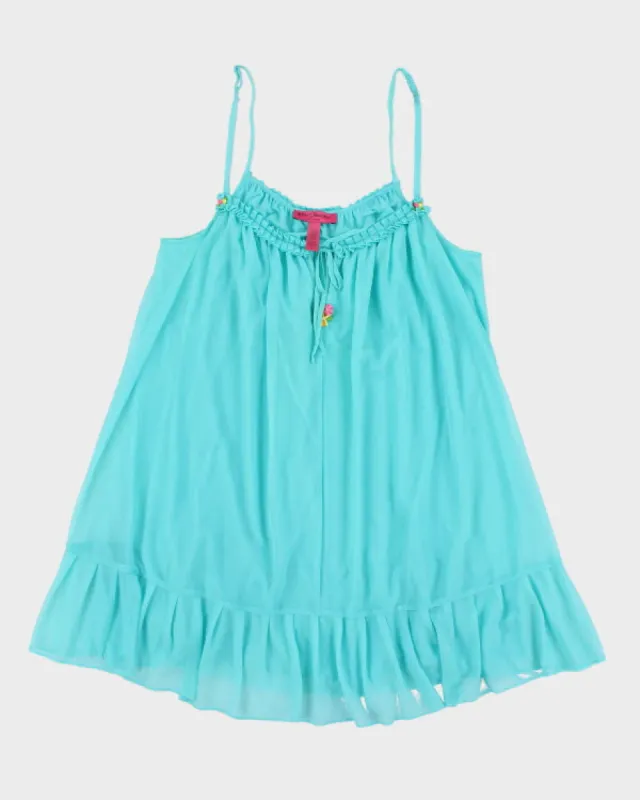 Vintage Betsey Johnson Blue Sheer Dress - L sold by Rokit