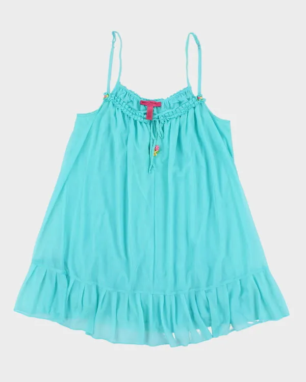 Vintage Betsey Johnson Blue Sheer Dress - L sold by Rokit