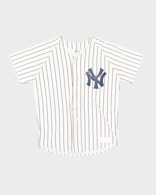 Vintage 90s MLB Russell Athletic New York Yankees White Jersey - M sold by Rokit