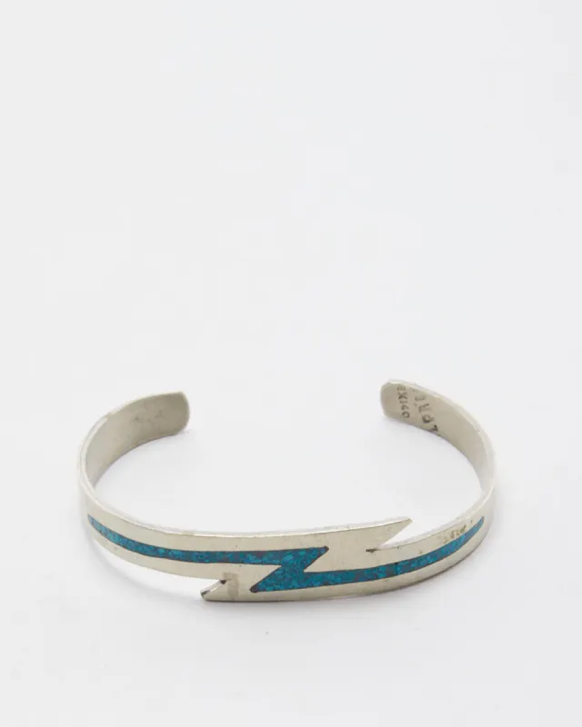 Vintage Turquoise Lightning Bolt Bracelet made by Rokit