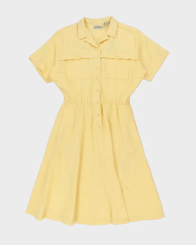 Vintage 90s L.L. Bean Cool Weave Yellow Dress - L sold by Rokit