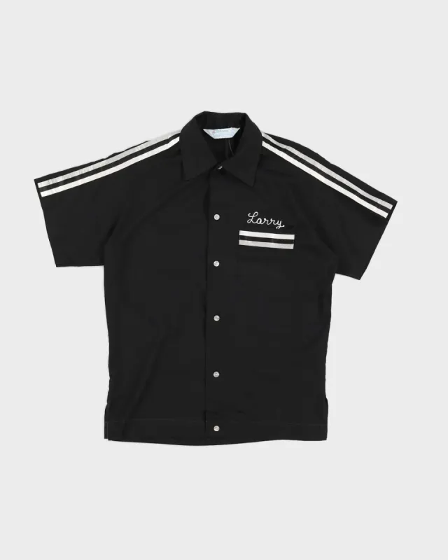 Vintage 70s Hilton Black Bowling Short Sleeved Shirt - M sold by Rokit