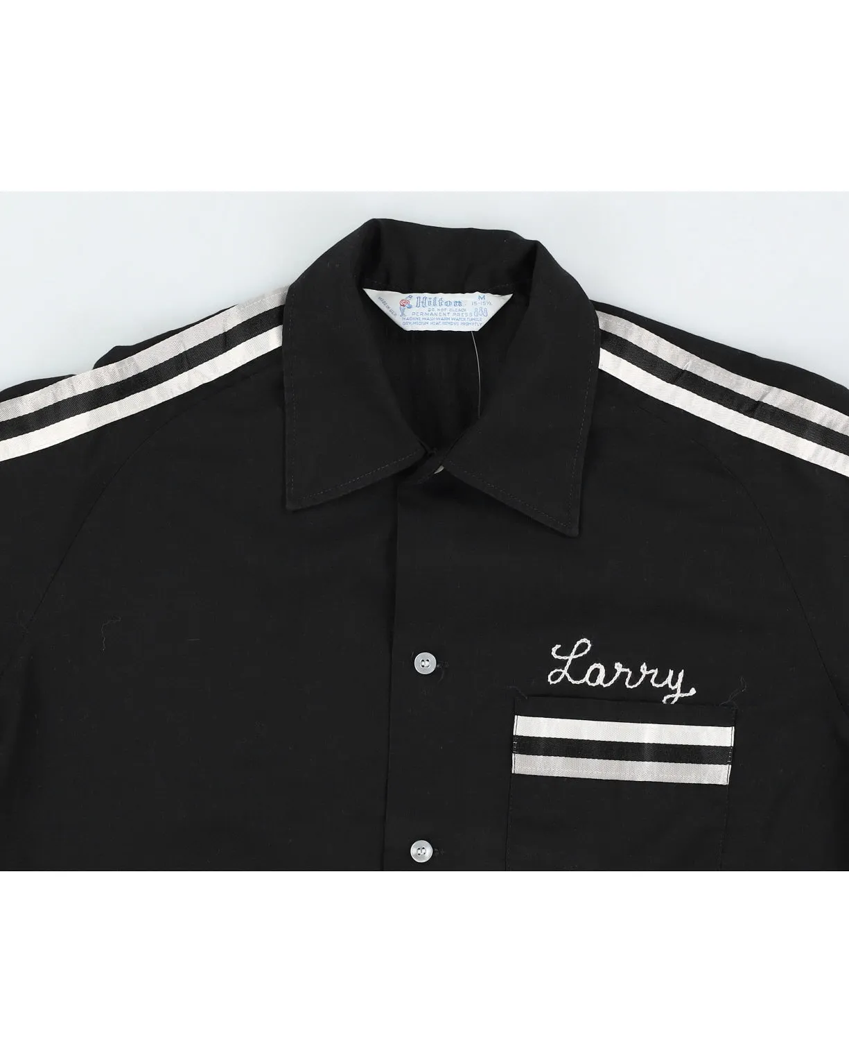 Vintage 70s Hilton Black Bowling Short Sleeved Shirt - M sold by Rokit product image thumbnail 3