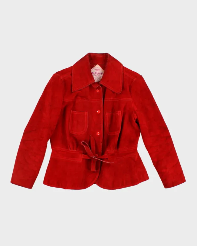 Vintage Woman's Red suede jacket - S sold by Rokit
