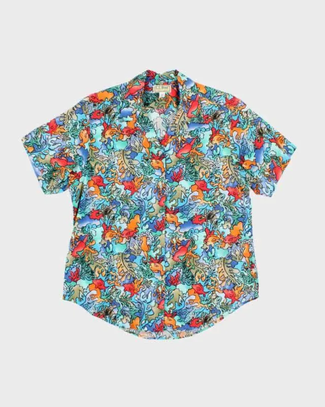 Vintage 80s Women's L.L. Bean Fish Patterned Shirt - L sold by Rokit