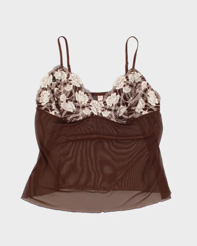 Woman's Brown Lace trim Camisole - 14 sold by Rokit