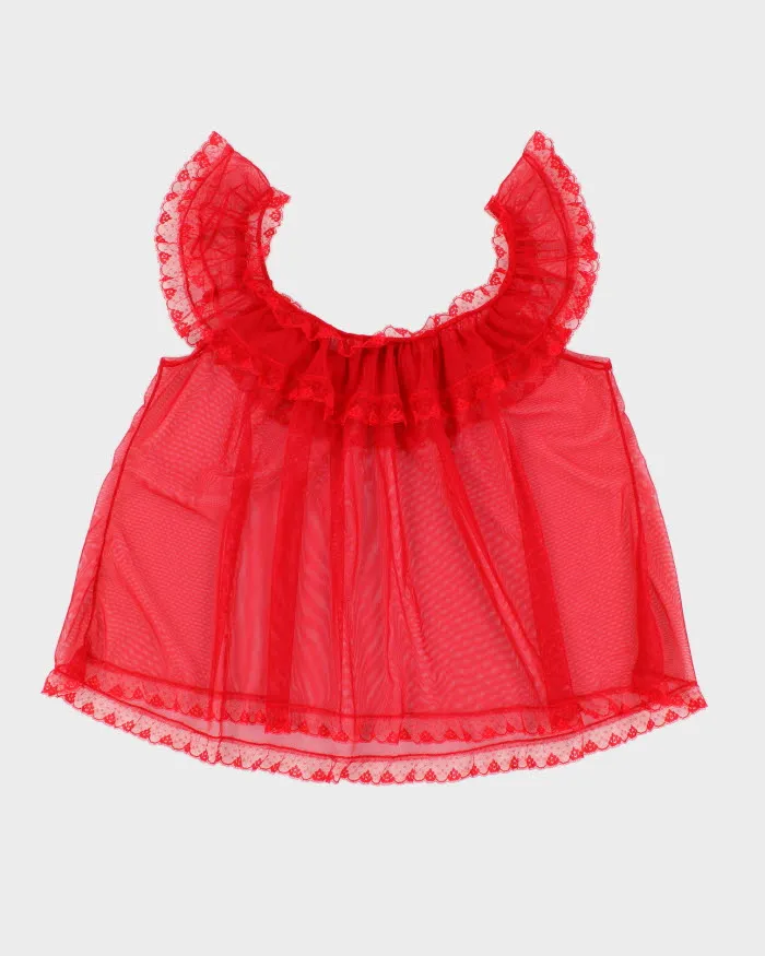 Woman's Red Tulle Off The Shoulder Camisole - M sold by Rokit product image thumbnail 2