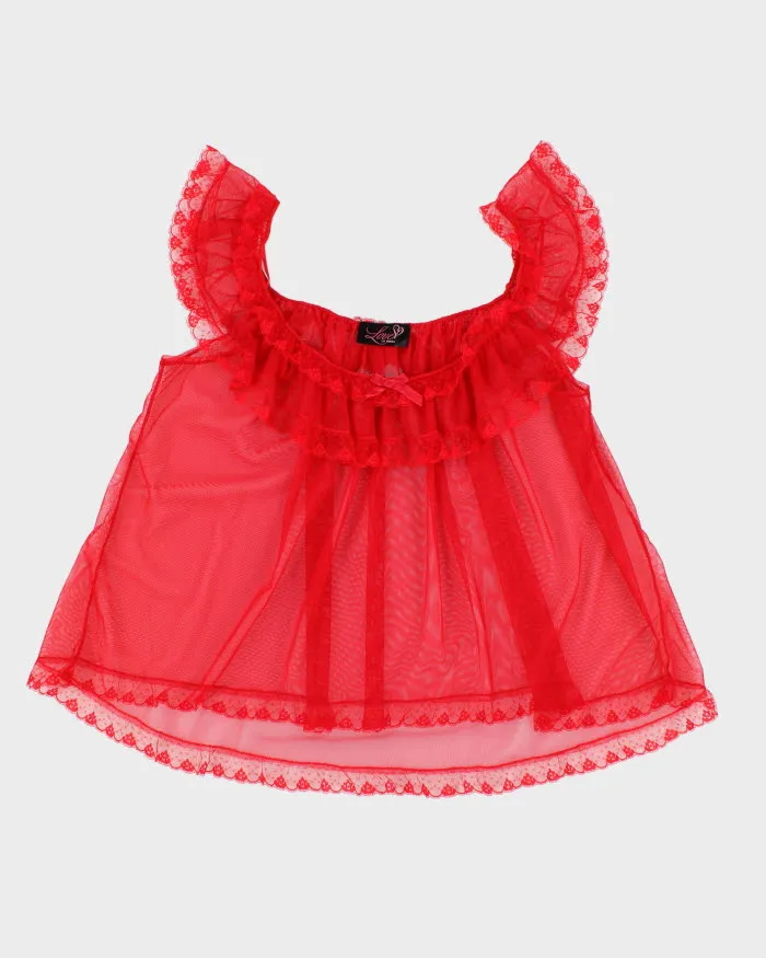 Woman's Red Tulle Off The Shoulder Camisole - M sold by Rokit