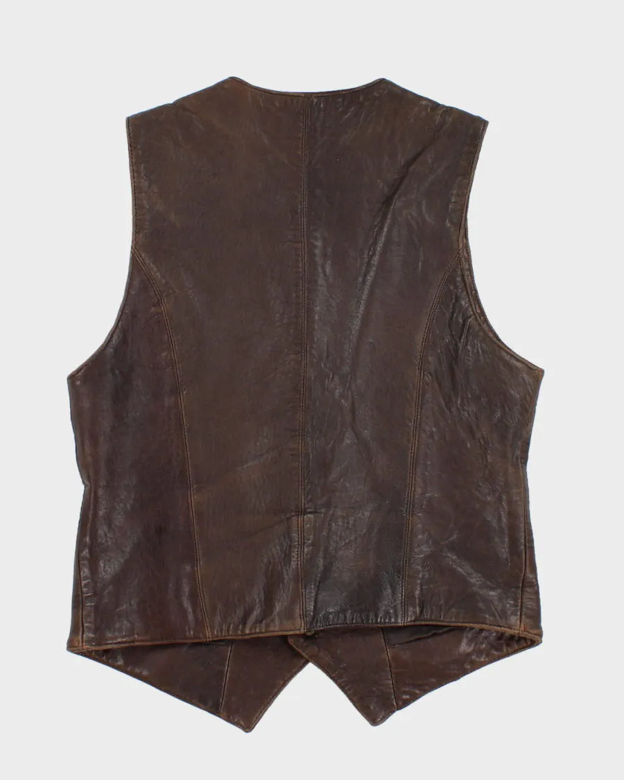 Vintage brown men's leather vest - M sold by Rokit product image thumbnail 2