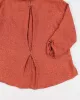 Uru Burnt Orange Silk Floral Textured Blouse - L sold by Rokit