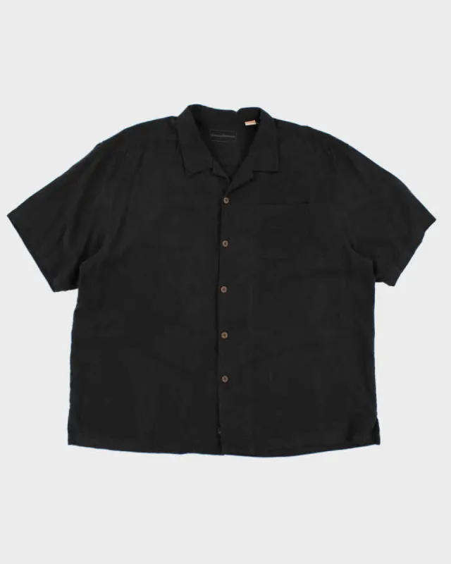 Vintage 90s Tommy Bahama Black Hawaiian Silk Shirt - XL sold by Rokit