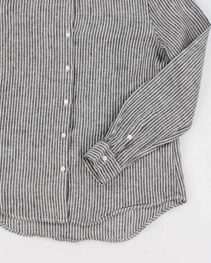 French Connection Grey Stripe Long Sleeve Linen Shirt - M sold by Rokit product image thumbnail 4