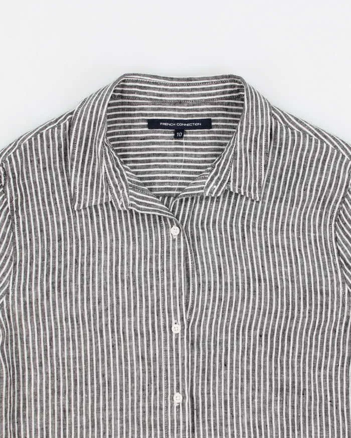 French Connection Grey Stripe Long Sleeve Linen Shirt - M sold by Rokit product image thumbnail 3