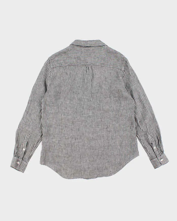 French Connection Grey Stripe Long Sleeve Linen Shirt - M sold by Rokit product image thumbnail 2