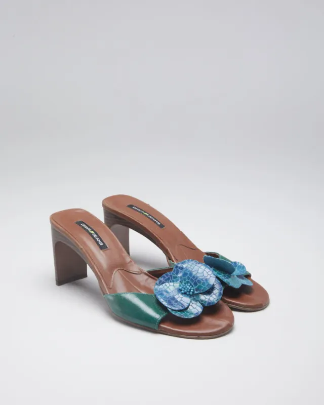 Vintage 90s DKNY Green Flower Detail Mules - EUR 37 sold by Rokit