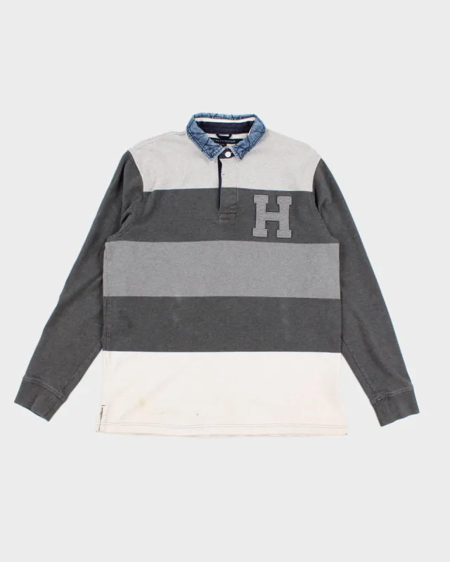 00s Tommy Hilfiger Varsity Style Long Sleeve Polo - M sold by Rokit