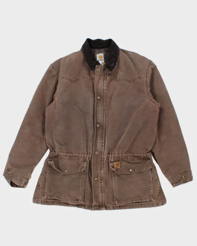 Vintage Carhartt Fleece Lined Brown Work Wear Coat - L sold by Rokit