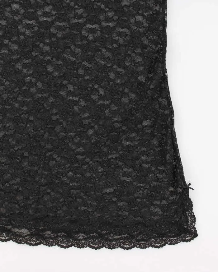 Y2k 00s Victoria's Secret Black Mesh Slip - M sold by Rokit product image thumbnail 4
