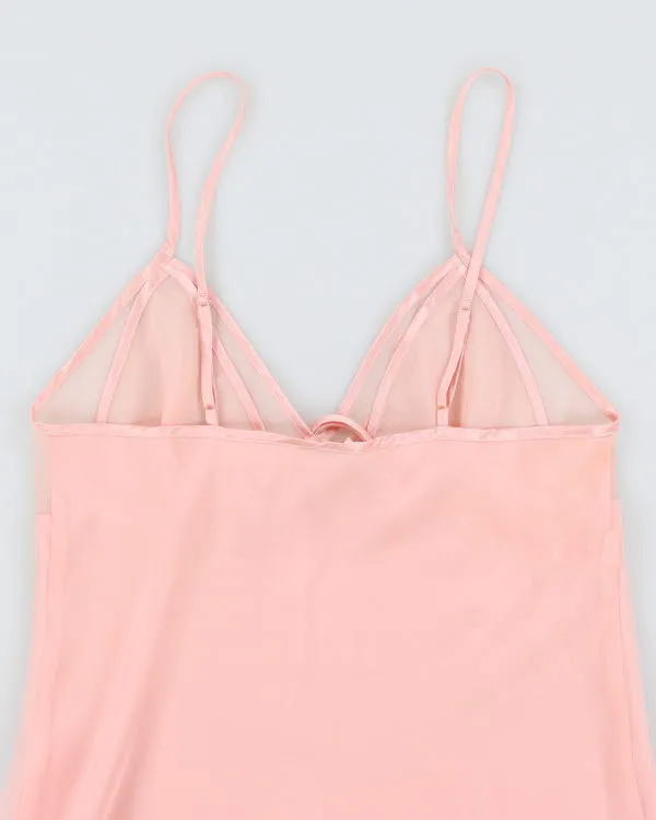 Vintage 90s Silk & Satin Pink Slip Dress - M sold by Rokit product image thumbnail 4