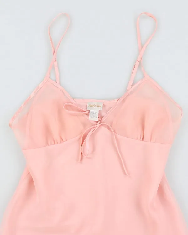 Vintage 90s Silk & Satin Pink Slip Dress - M sold by Rokit product image thumbnail 3