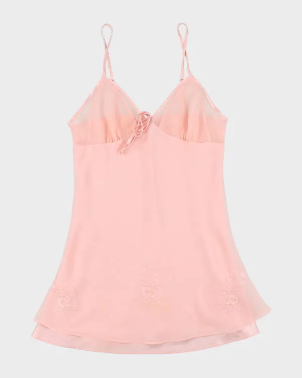 Vintage 90s Silk & Satin Pink Slip Dress - M sold by Rokit