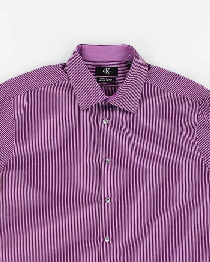 Vintage Calvin Klein Striped Button Up Shirt - L sold by Rokit product image thumbnail 3