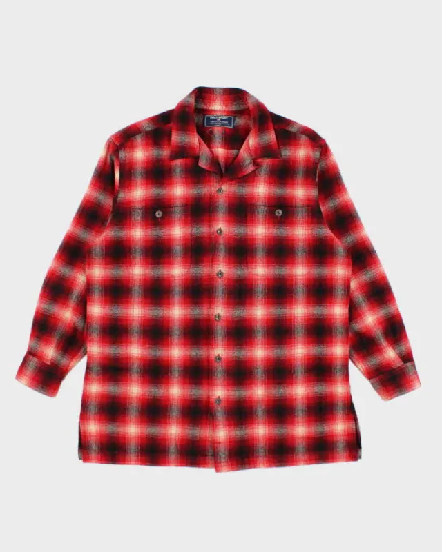 90s Vintage Mens Red Ralph Lauren Polo Sport Flannel Shirt - M/L sold by Rokit