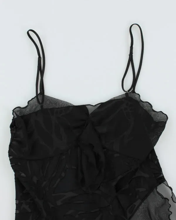 Y2k 00s Black Mesh Cami - M sold by Rokit product image thumbnail 3