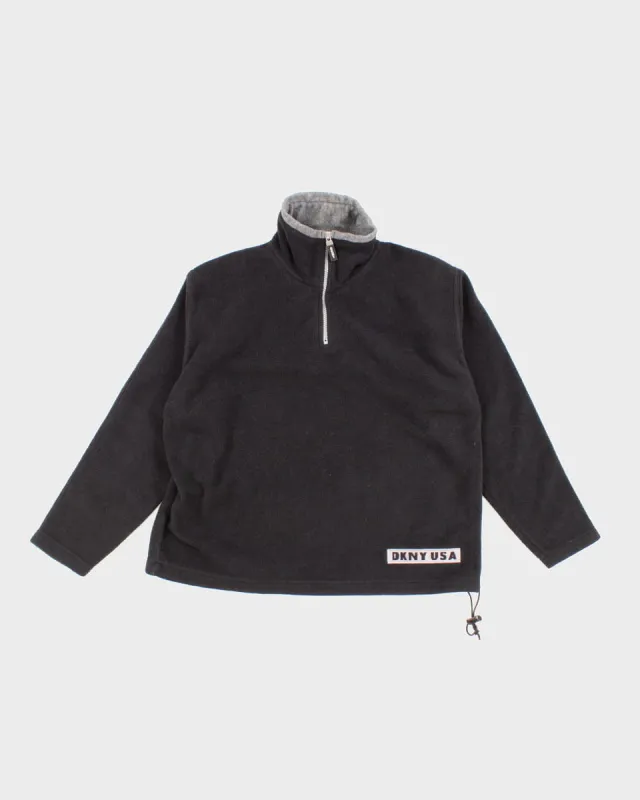 Vintage 90s DKNY Quarter Zip Fleece - L sold by Rokit