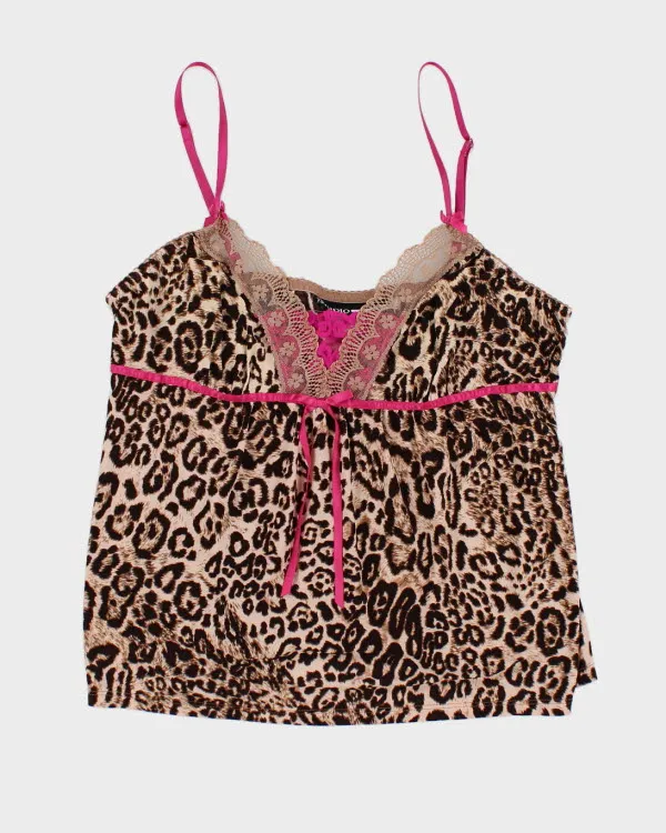 Y2k 00s Leopard Print Cami - M sold by Rokit