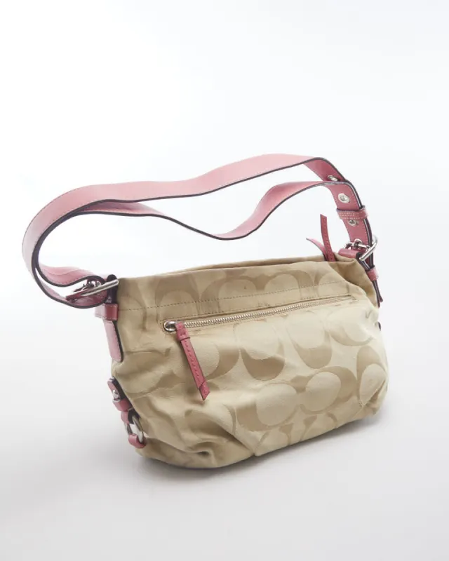 Pink and Cream Monogram Coach Bag made by Rokit