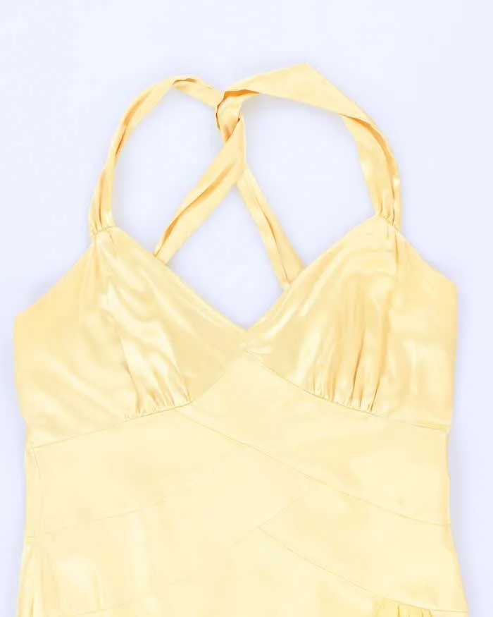 Vintage 90s Le Chateau Darling Yellow Satin Gown - M sold by Rokit product image thumbnail 3