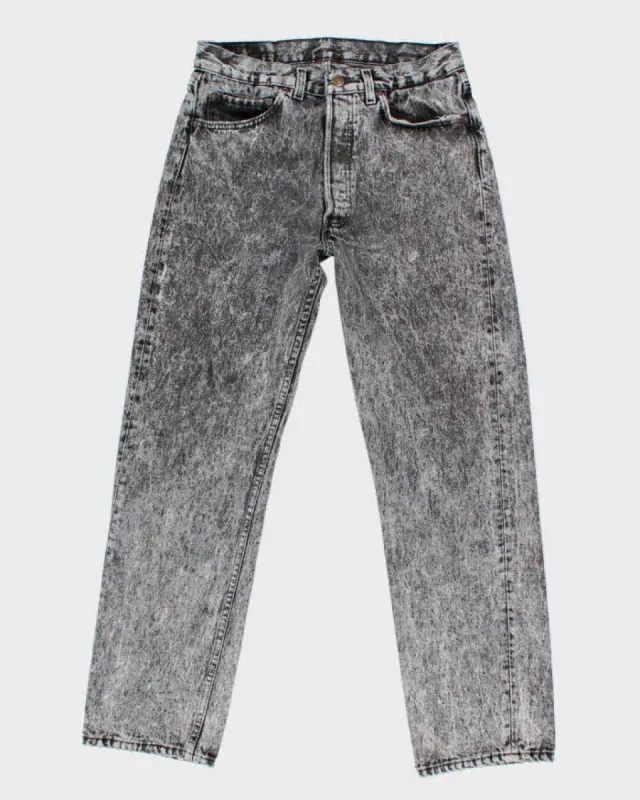 Men's Vintage Levi's 501 Grey Acid Wash Jeans - W28 L28 made by Levi's