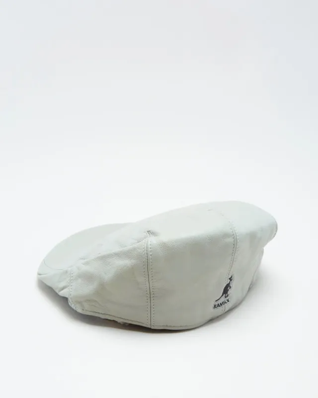 00s Kangol Grey Leather Beret Hat - M sold by Rokit