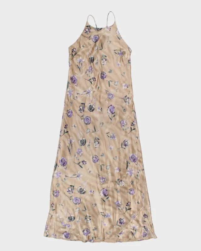 Vintage 90s La Senza Satin Floral Dress - M sold by Rokit