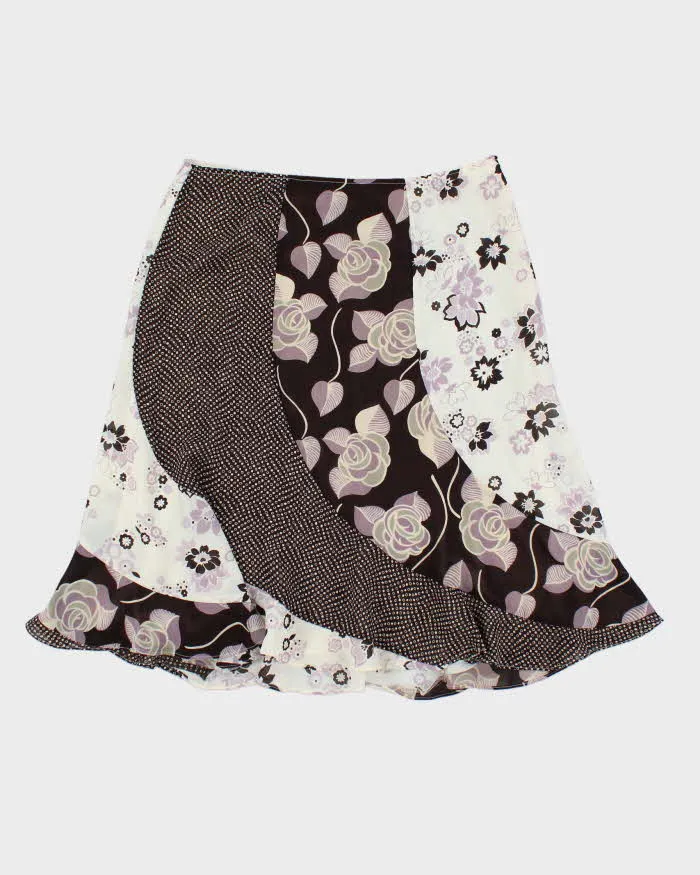 Vintage Floral Patterned Midi Skirt - M sold by Rokit