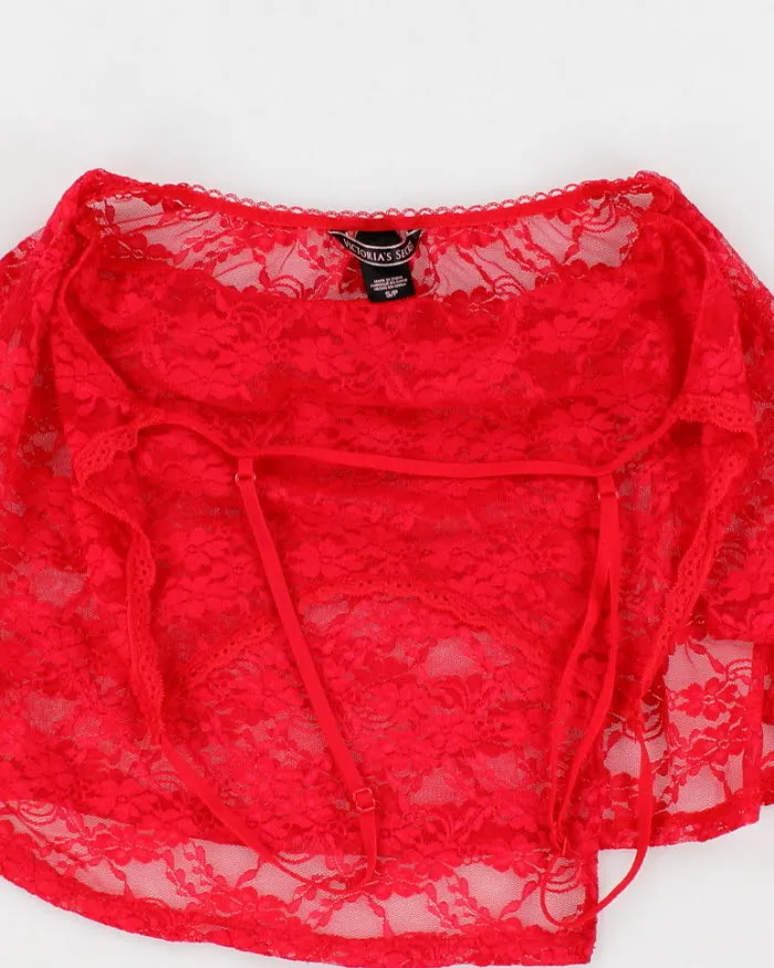 Victoria's Secret Red Lace Lingerie Top - S sold by Rokit product image thumbnail 3