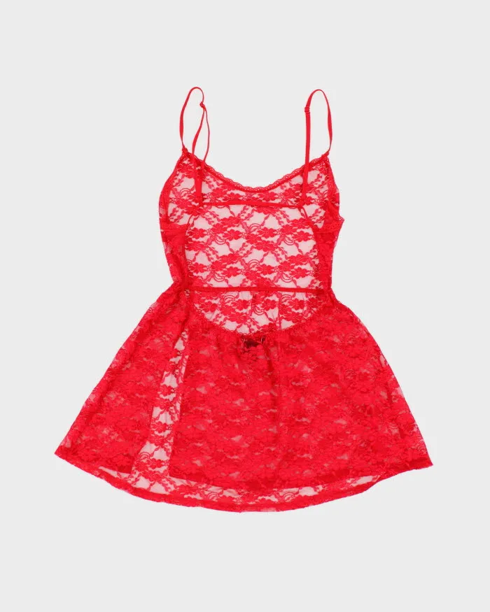 Victoria's Secret Red Lace Lingerie Top - S sold by Rokit product image thumbnail 2