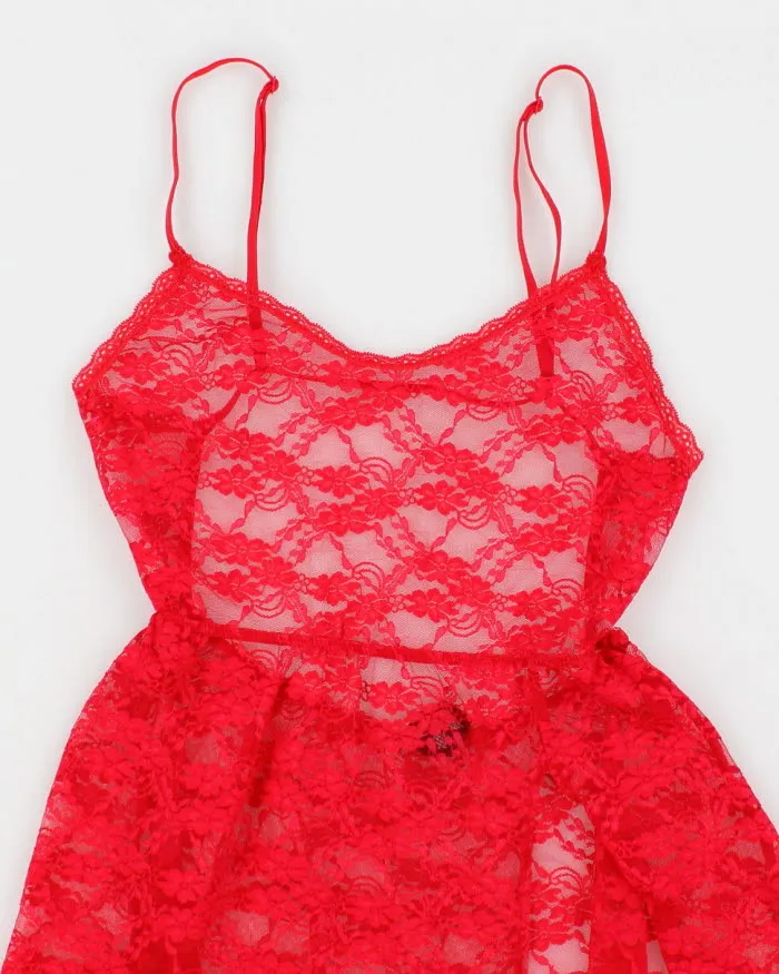 Victoria's Secret Red Lace Lingerie Top - S sold by Rokit product image thumbnail 4