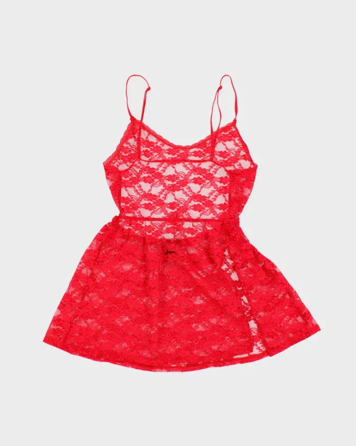 Victoria's Secret Red Lace Lingerie Top - S sold by Rokit