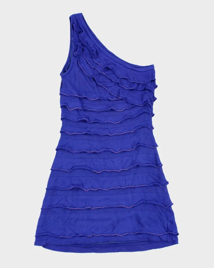 Guess by Marciano Blue Ruffled Mini Dress - XS sold by Rokit