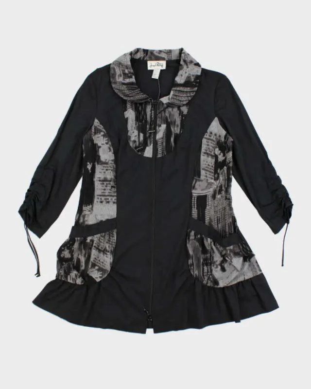 Joseph Ribkoff Women's Black & Grey Ruched Sleeve - M made by Rokit