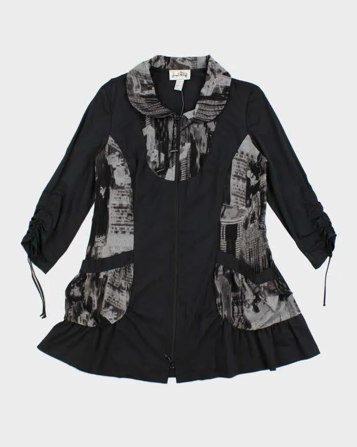 Joseph Ribkoff Women's Black & Grey Ruched Sleeve - M sold by Rokit