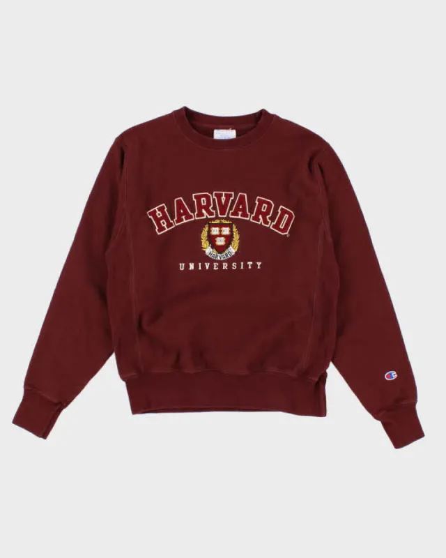 Womens Burgundy Champion Harvard Embroidered Sweatshirt - S sold by Rokit