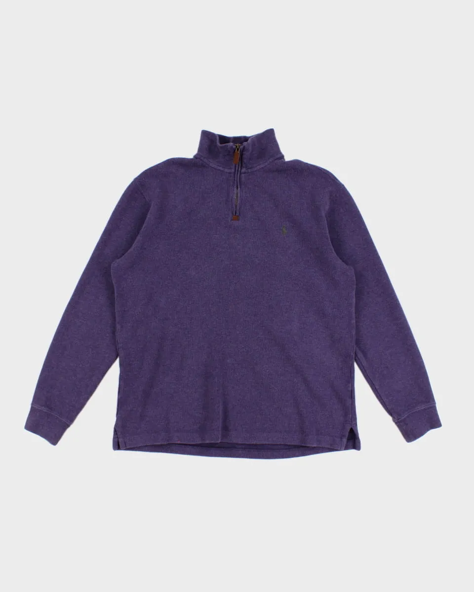 Vintage 90's Men's Ralph Lauren Half Zip Up Sweatshirt - M - L sold by Rokit