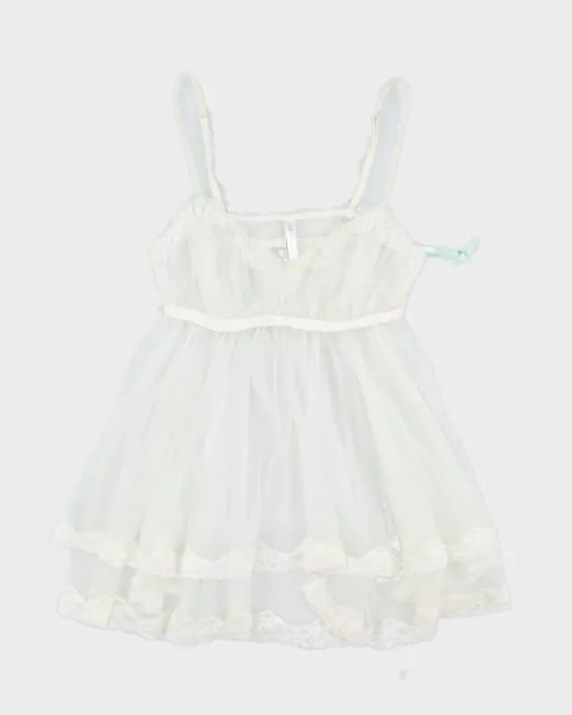 Y2k 00s Victoria's Secret White Mesh Cami - S sold by Rokit